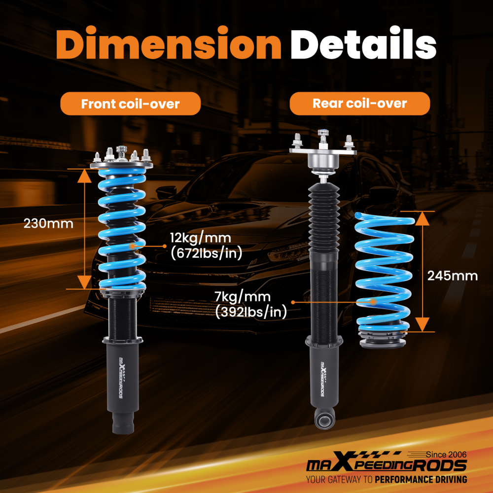 MaXpeedingrods T6 Suspension Coilovers Lowering Coils compatible for Acura RL KB1 05-08