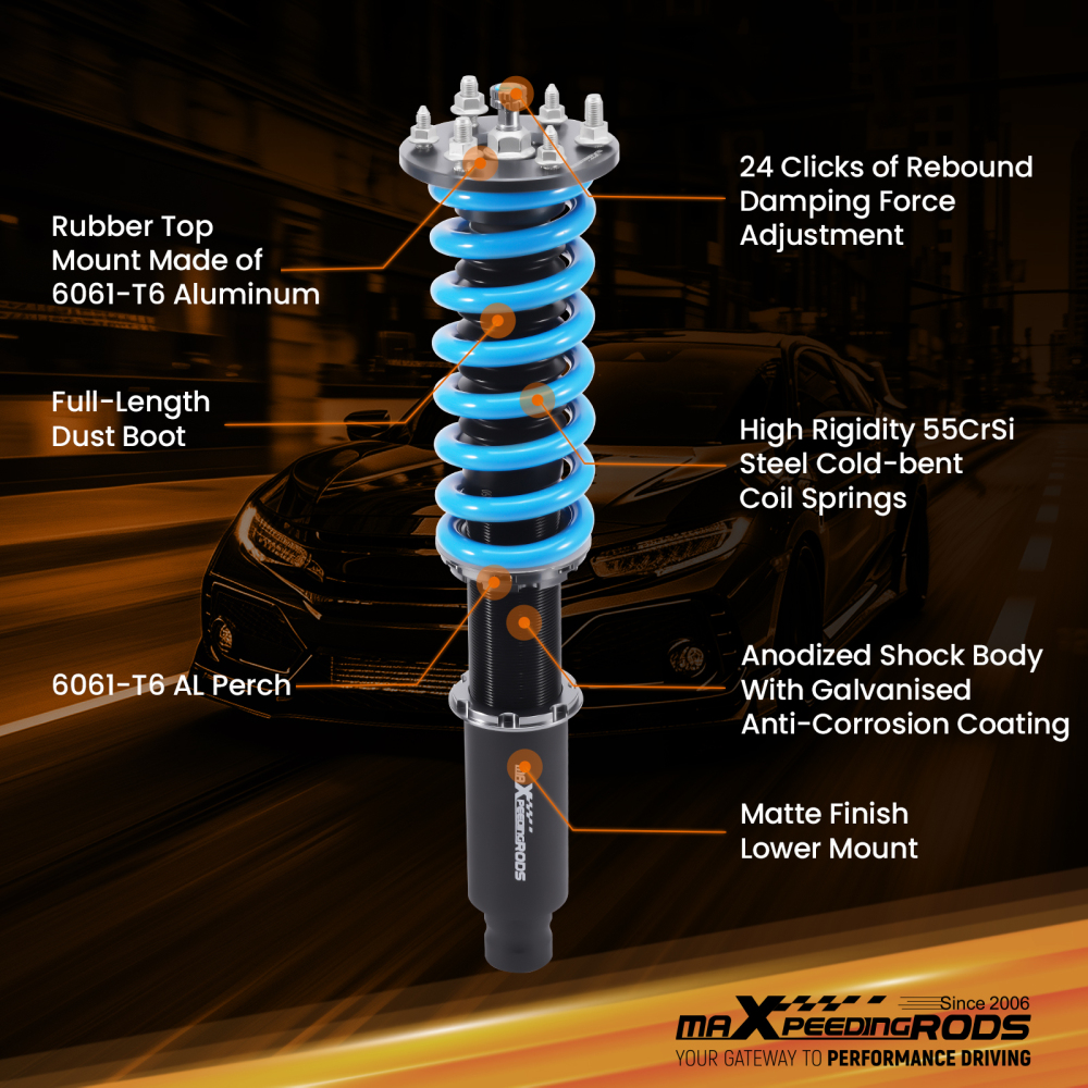 MaXpeedingrods T6 Suspension Coilovers Lowering Coils compatible for Acura RL KB1 05-08