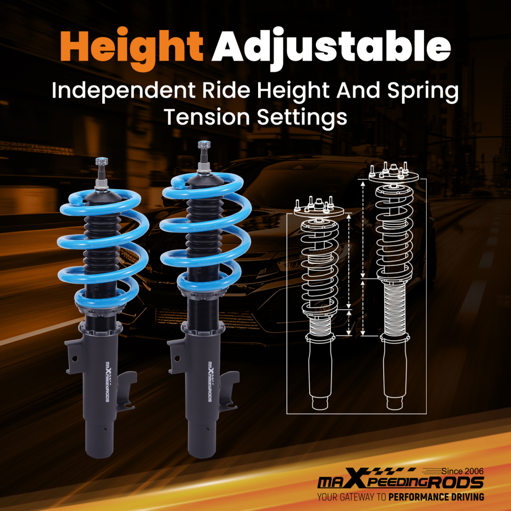 MaXpeedingrods Coilover 24 Ways Damper compatible for Volvo S60 2011-18 S80 2007-16 compatible for FWD AWD