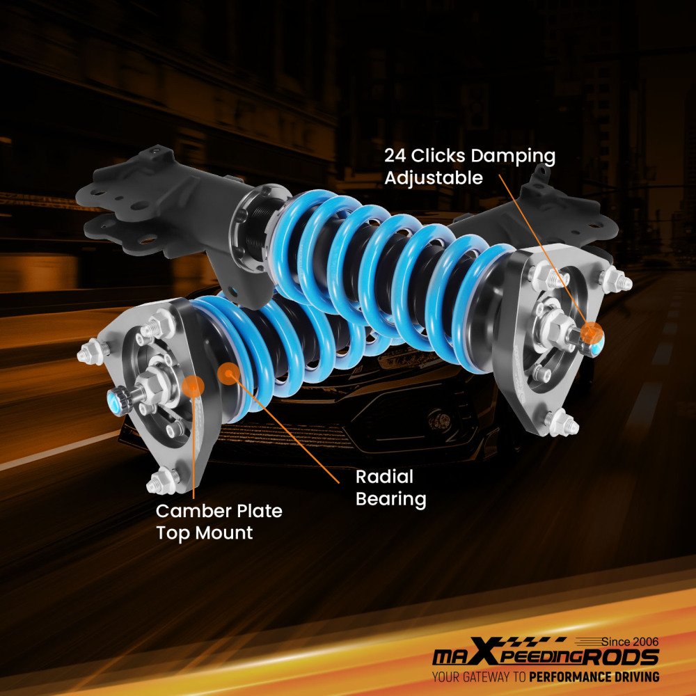 MaXpeedingrods T6 Coilovers 24 Step Shocks Struts Kit compatible for Hyundai Sonata 2011-14