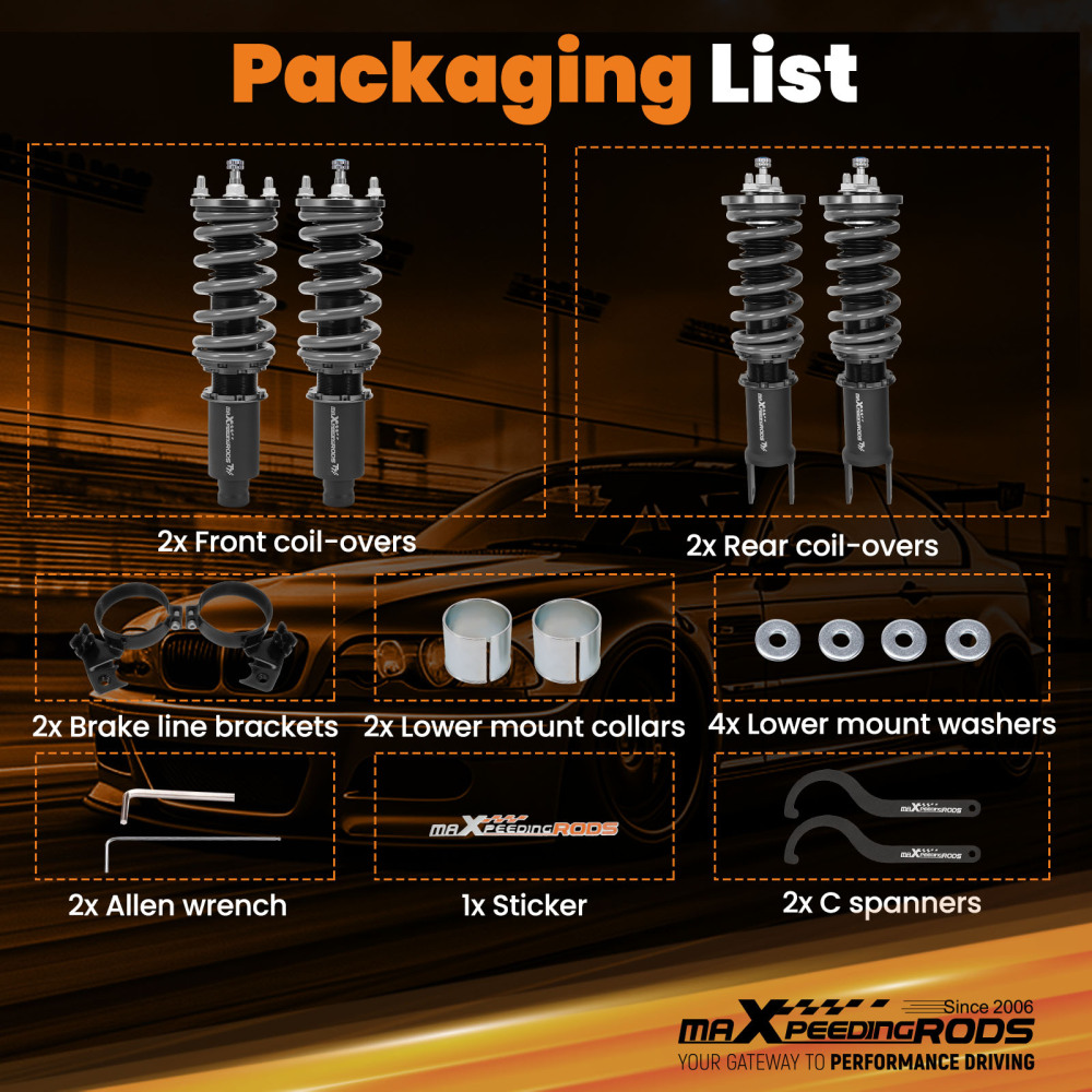 Coilovers compatible for Honda Civic EK EG1 EG2 EG3 EG4 EG5 EG6 EG8 EG9 EJ1 Coilover Strut