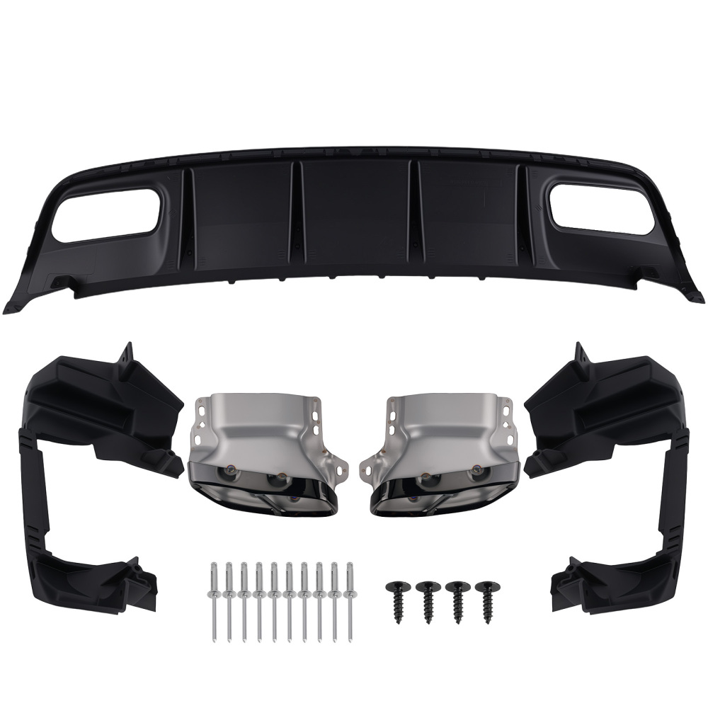Gloss Black Rear Diffuser compatible for Mercedes A Class W176 2012-18 A45+exhaust Tips