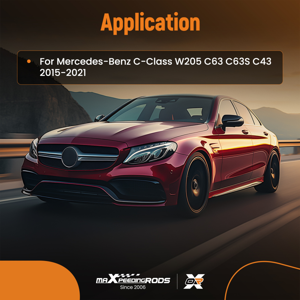 AMG Rear Diffuser Kit Compatible for Mercedes C63 C43 Coupe 2015-2021 Black PP Chrome