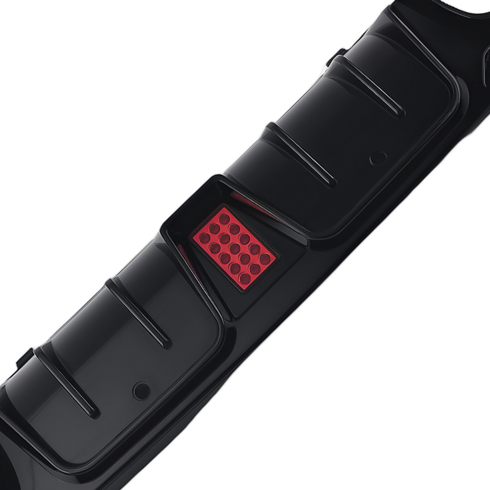 LED BUMPER DIFFUSER + BLK EXHAUST TIPS FOR 15-21 BENZ W205 C63 C43 SEDAN B STYLE