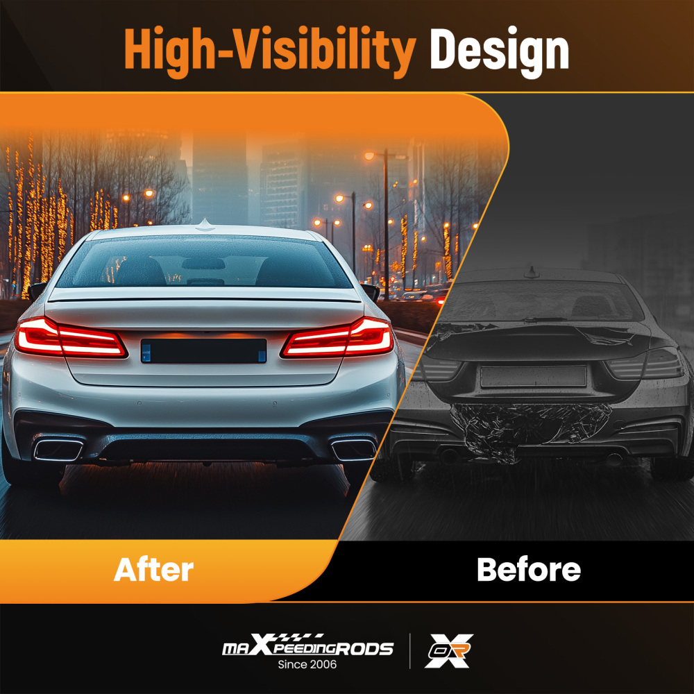 LED BUMPER DIFFUSER + BLK EXHAUST TIPS FOR 15-21 BENZ W205 C63 C43 SEDAN B STYLE