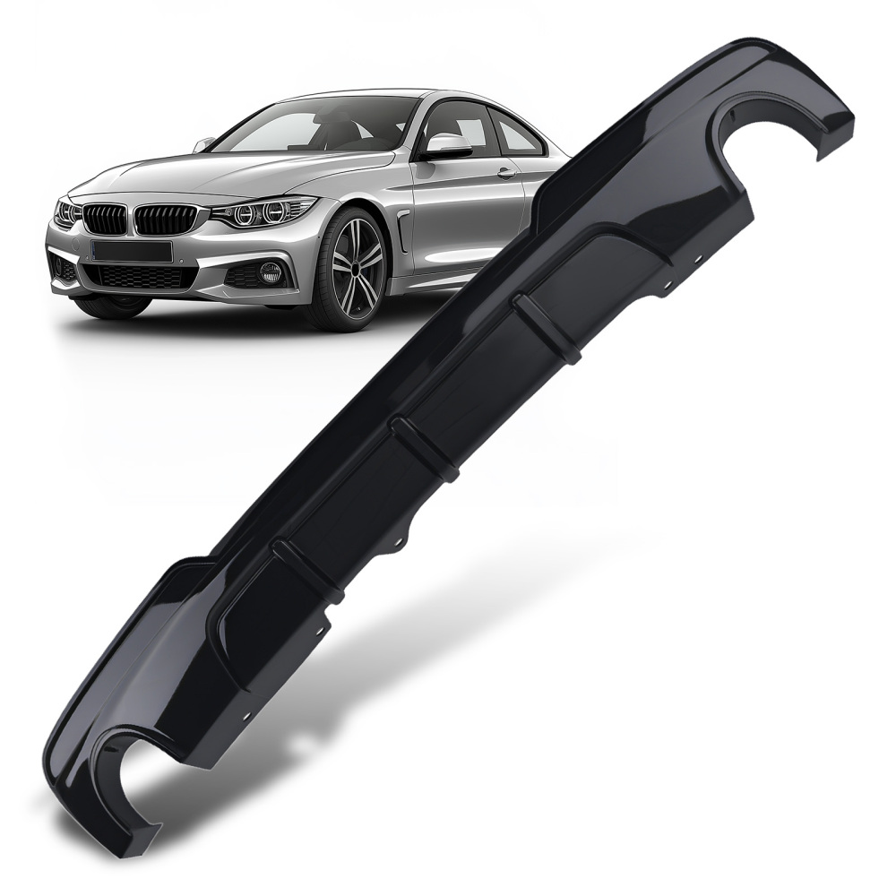 Glossy Blk Rear Diffuser compatible for BMW 5 Series F10 F11 M Sport 2010-16 Lip