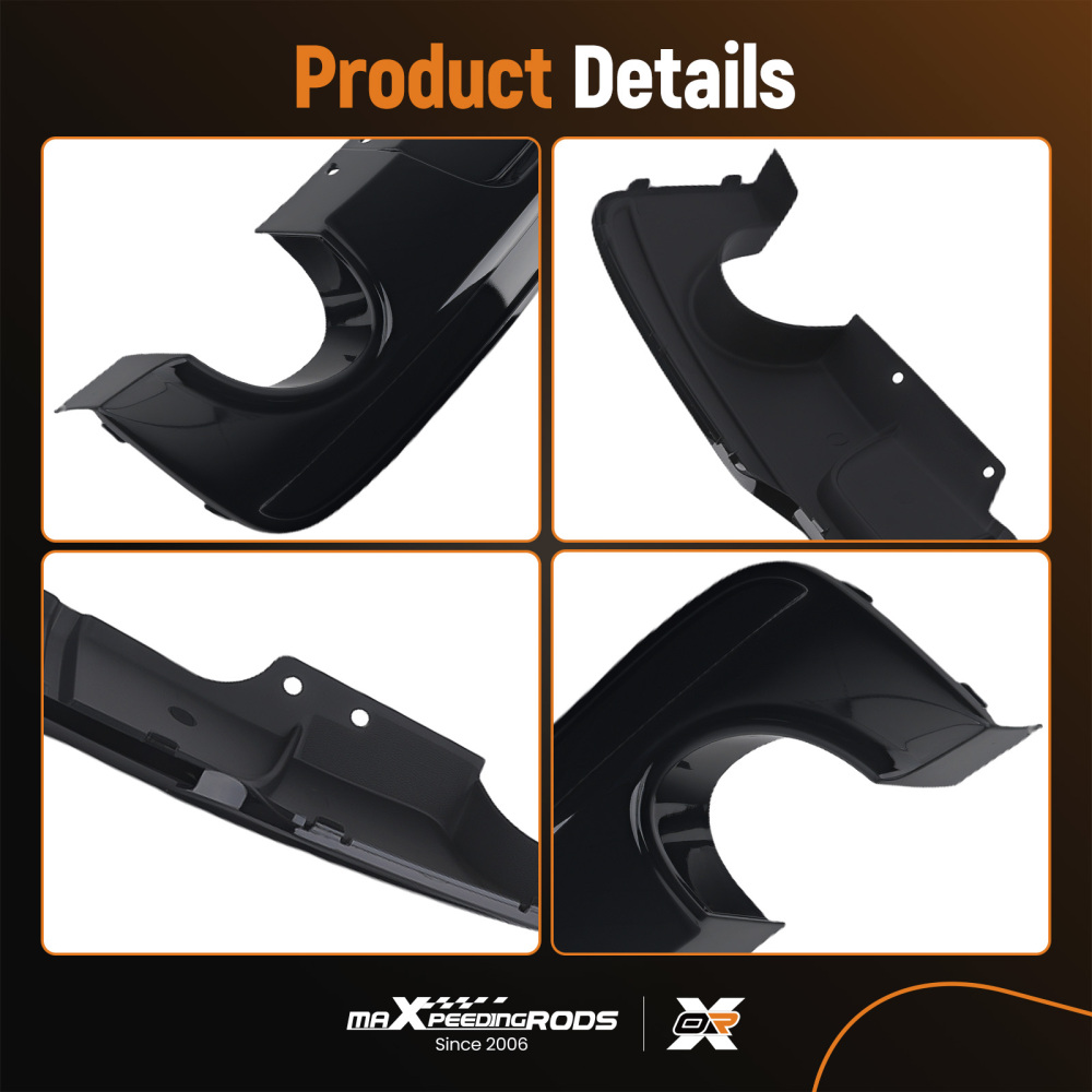 Black Rear Diffuser compatible for BMW F10 F11 5 Series Sport 2010-2016 PP Bumper Lip