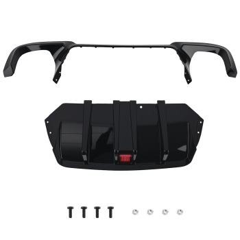 Rear Bumper Diffuser Lip Gloss Black W/LED compatible for BMW F10 M5 F1 2010-2016