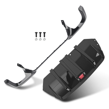 Rear Bumper Diffuser Lip Gloss Black W/LED compatible for BMW F10 M5 F1 2010-2016