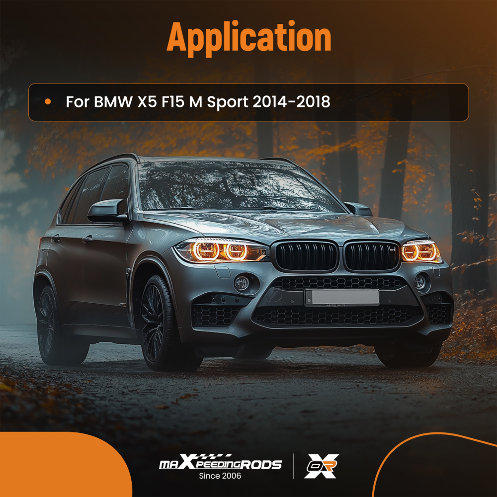 Rear Bumper Diffuser W/Corner Extension Gloss Black For 15-18 compatible for BMW X5 F15 M Sport