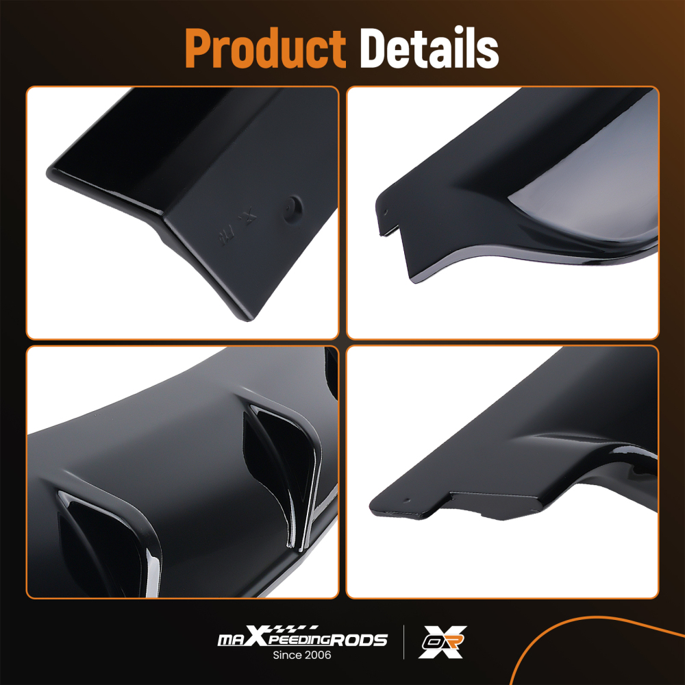 Rear Bumper Diffuser W/Corner Extension Gloss Black For 15-18 compatible for BMW X5 F15 M Sport