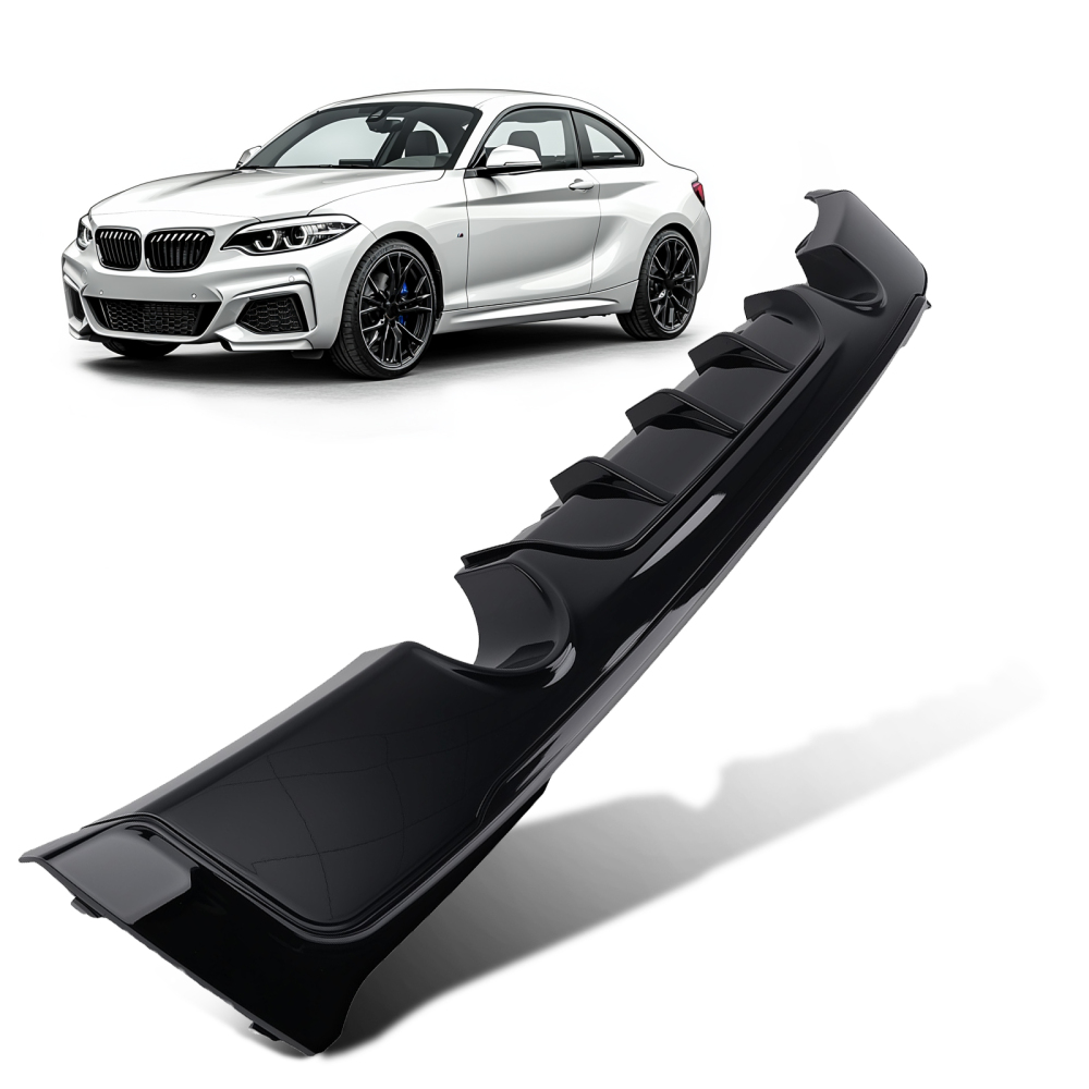 Black Rear Diffuser Lip compatible for BMW F22 F23 2-Series M Package 2014-2020