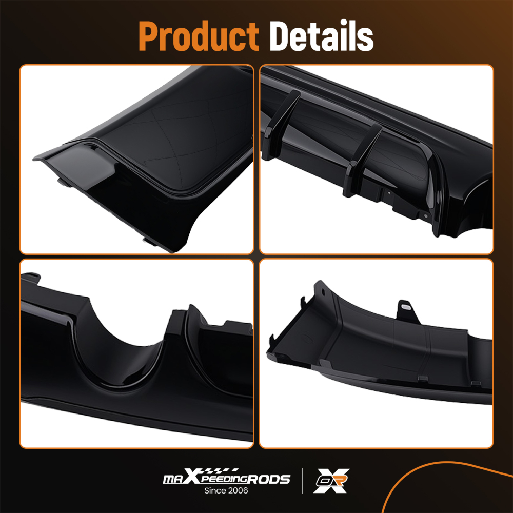 Black Rear Diffuser Lip compatible for BMW F22 F23 2-Series M Package 2014-2020