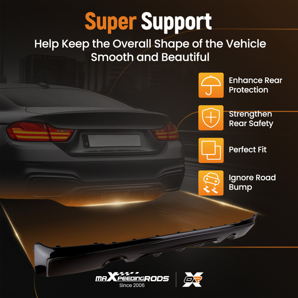 Black Rear Diffuser Lip compatible for BMW F22 F23 2-Series M Package 2014-2020