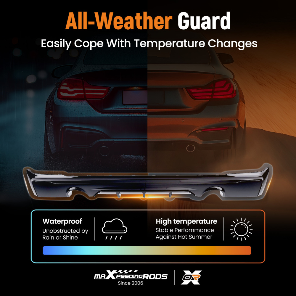 Black Rear Diffuser Lip compatible for BMW F22 F23 2-Series M Package 2014-2020