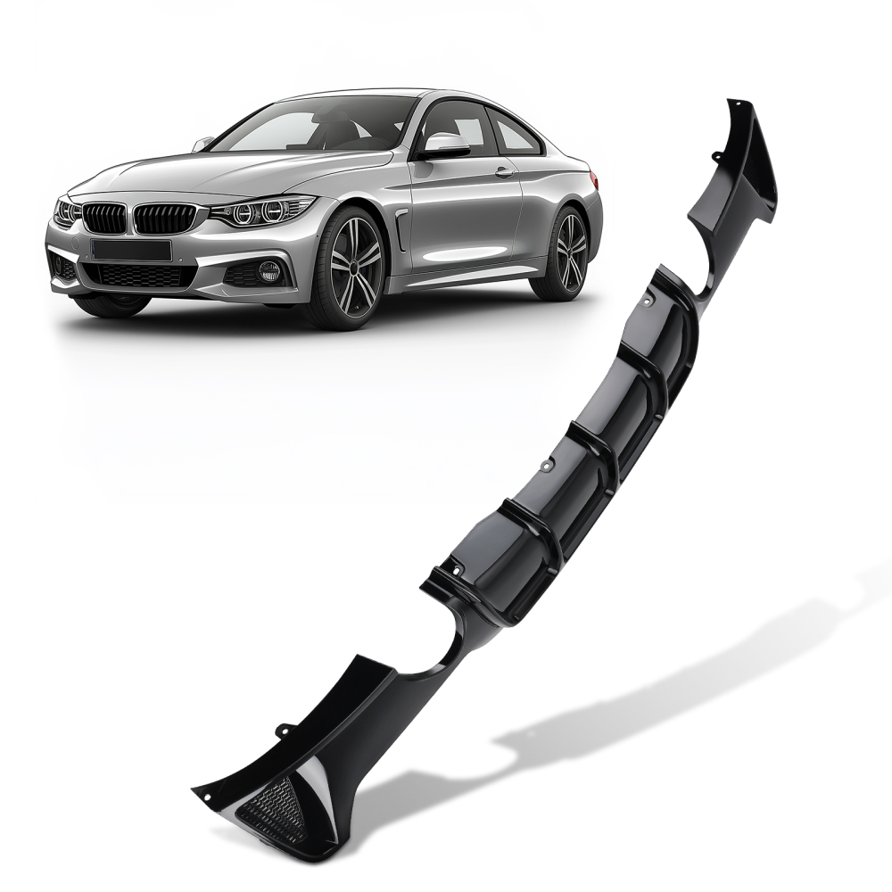 Bumper Kit compatible for BMW 4 Series F32 F33 F36 M Sport 2014-2020 Rear Diffuser Black