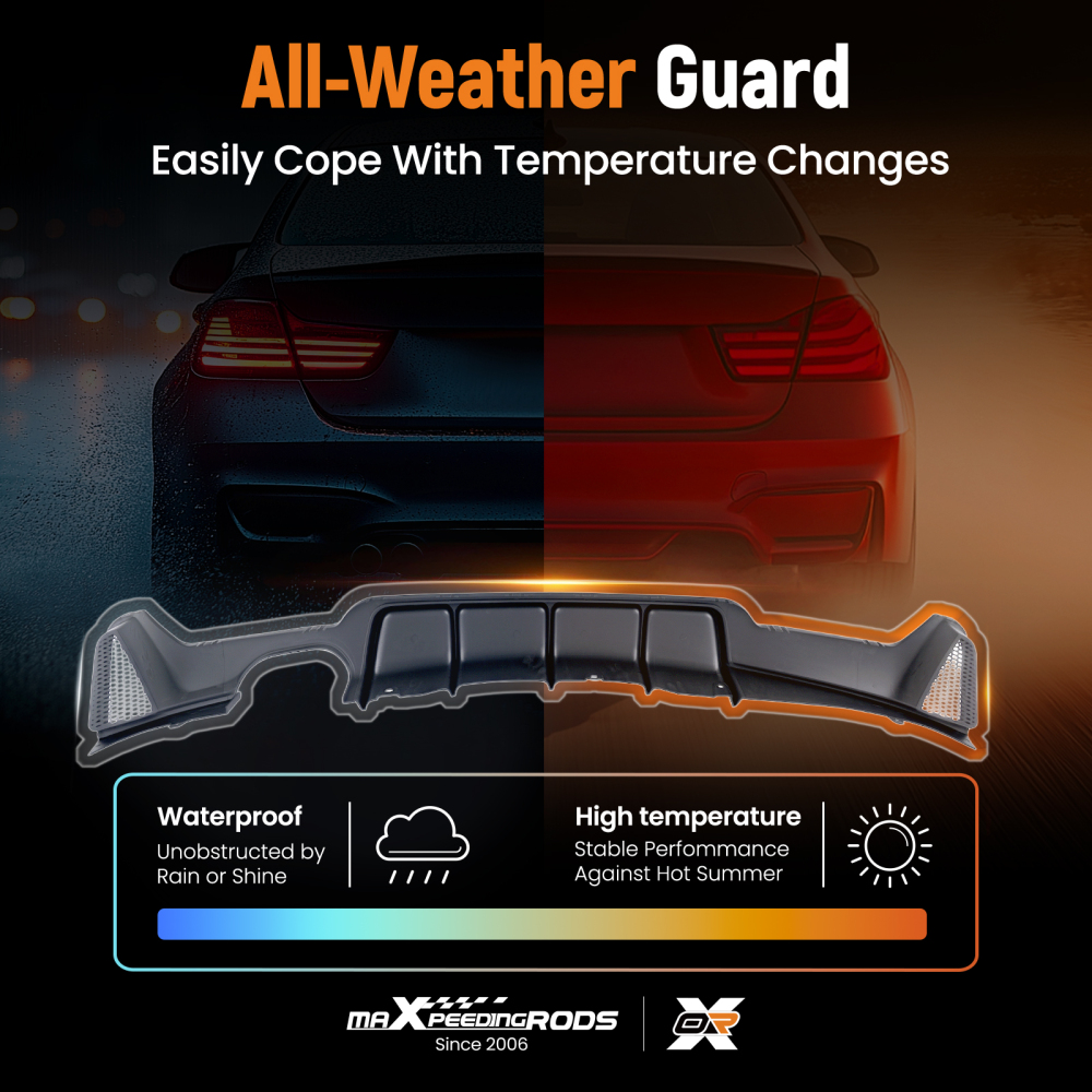 Rear Bumper Diffuser Glossy Black compatible for BMW 4 Series F32 F33 F36 M Sport 2014-2020