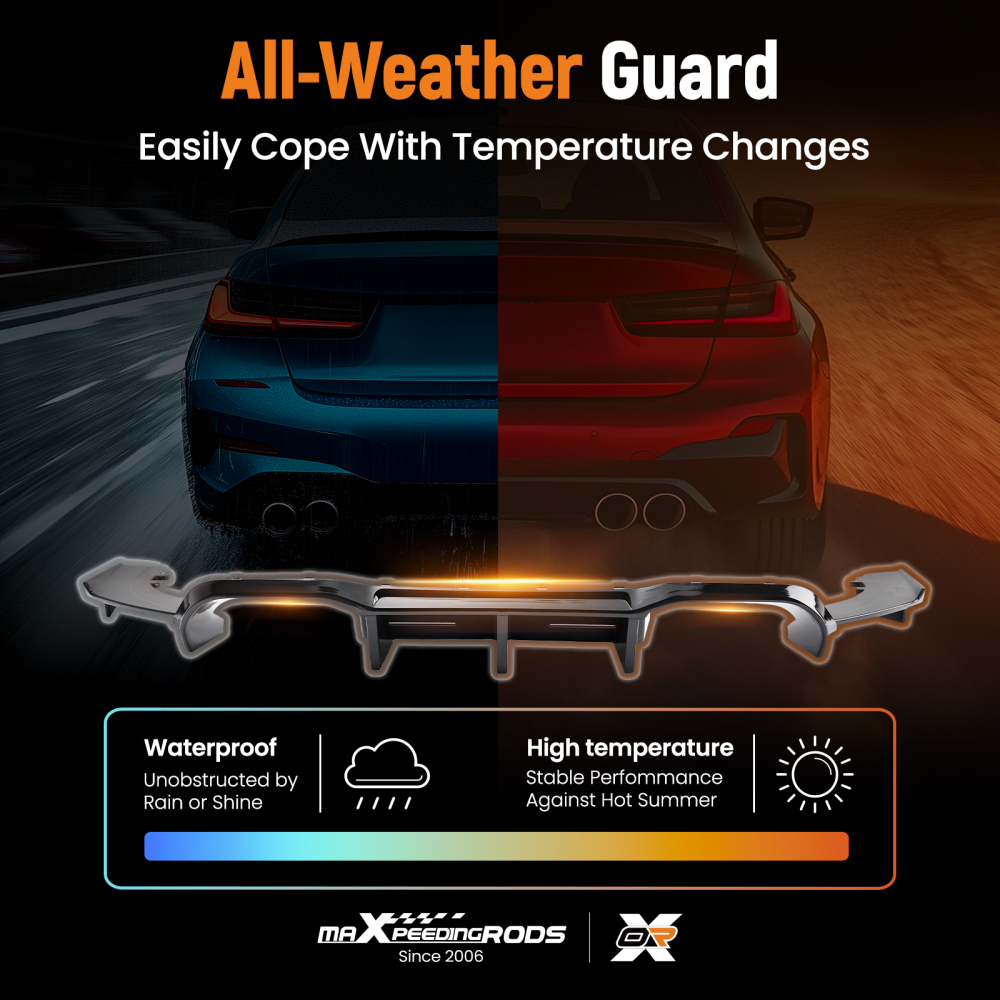 Aerodynamic Rear Bumper Lip compatible for BMW 2 Series F87 M2 2015-2020 Gloss Black