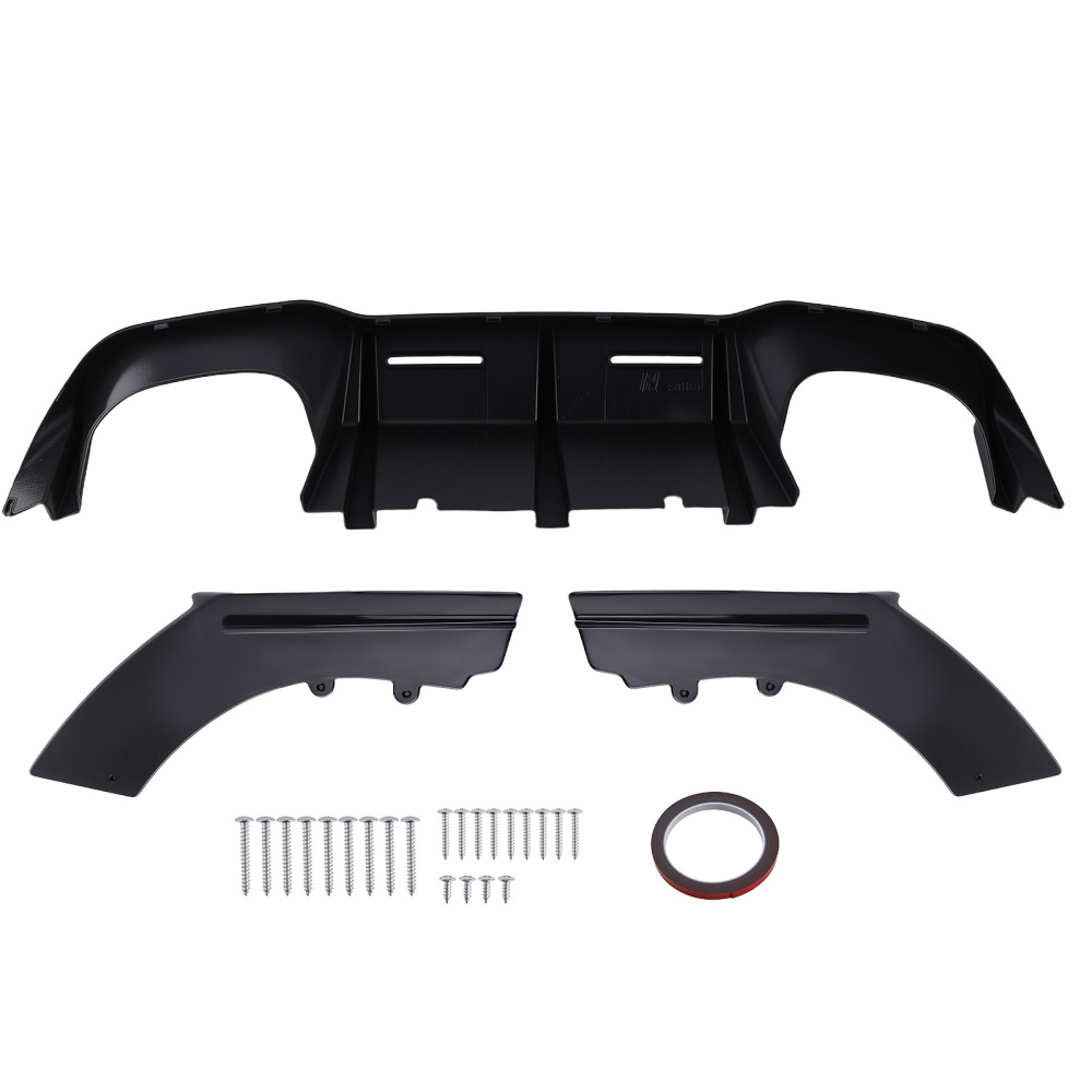 Rear Bumper Lip Diffuser GLOSS BLACK compatible for BMW F87 M2 M2C 2016-2020