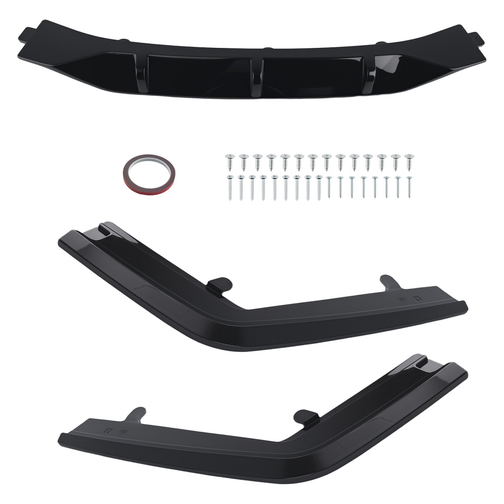 3PC Black Diffuser Kit compatible for BMW G11 G12 7 Series M Sport 2019-2022 PP R Style