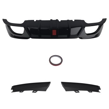 Gloss Black Rear Diffuser W/LED Light F1 Style compatible for BMW G20 3 Series 2019-2022