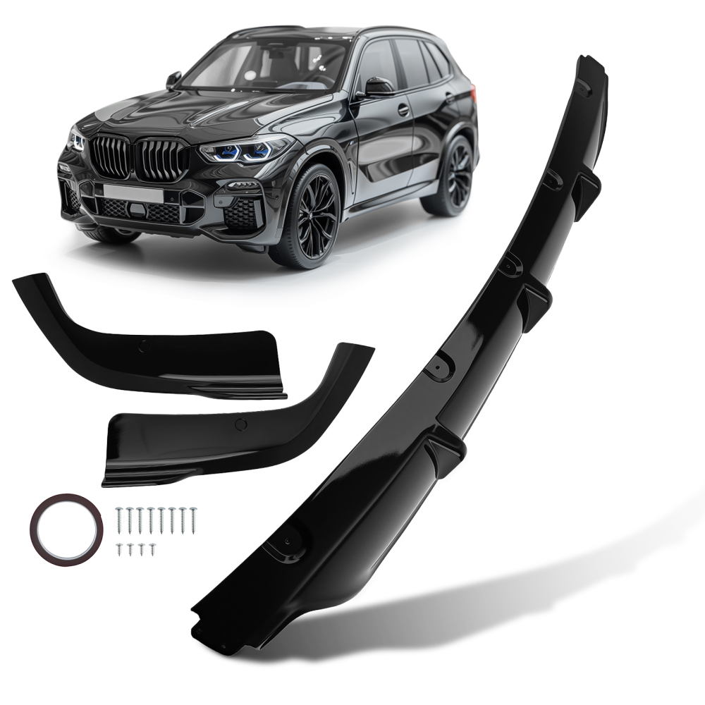 Rear Bumper Lip Diffuser Gloss Black ABS 3PCS For 19-25 compatible for BMW G05 X5 M Sport