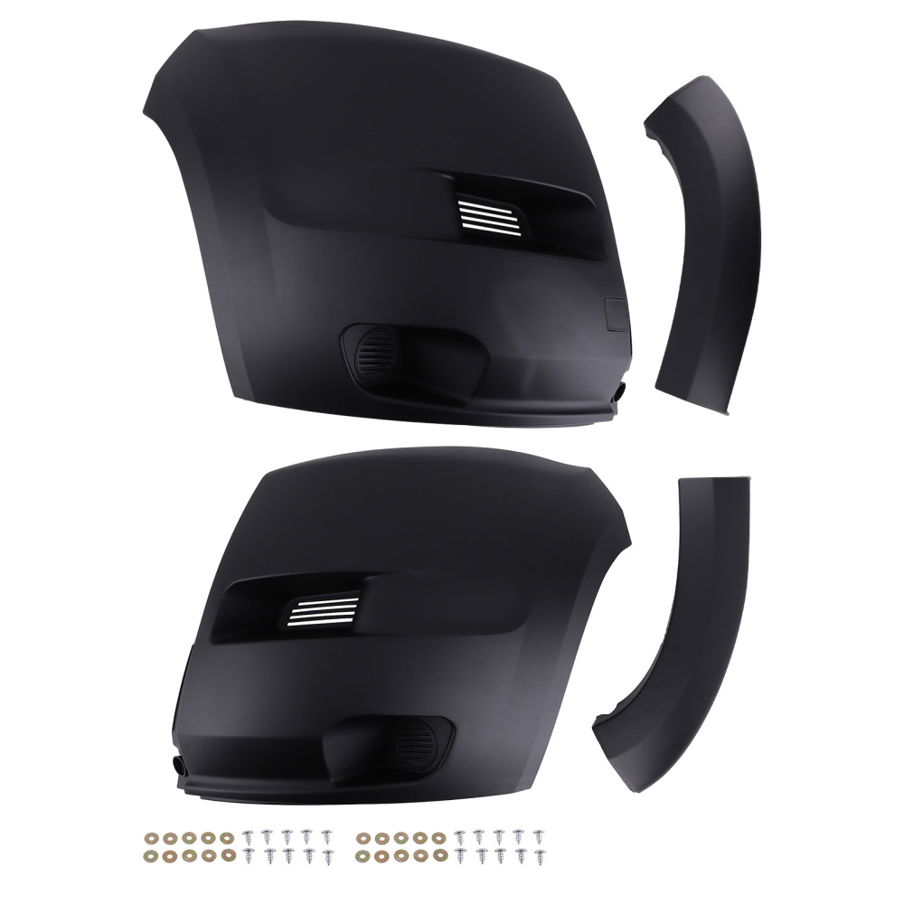 Front Both LeftRight Bumper Endcap Black compatible for Ram Promaster 19-2022