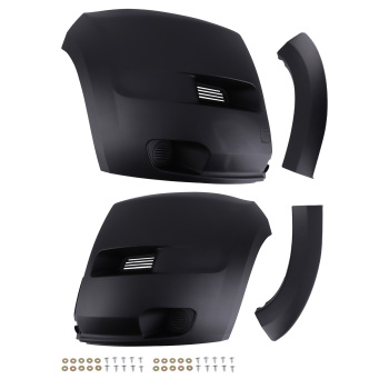 Front Both LeftRight Bumper Endcap Black compatible for Ram Promaster 19-2022