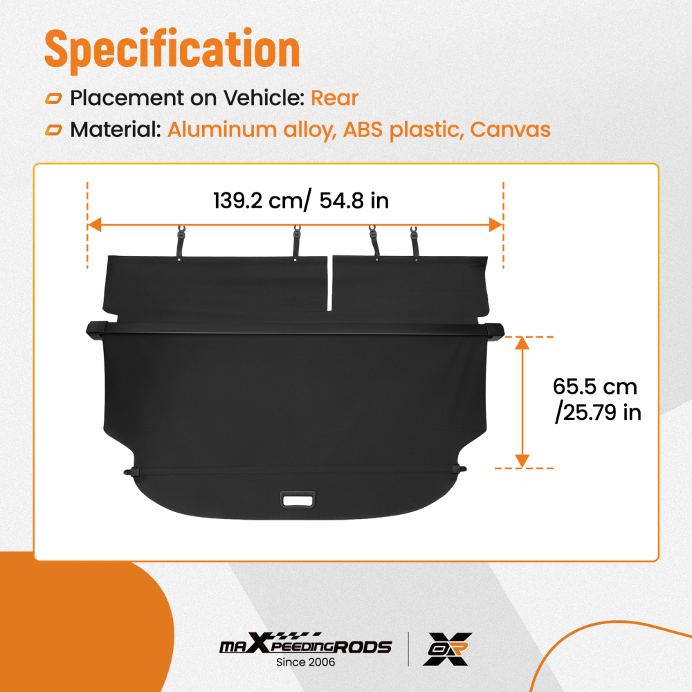 Boot Load Cover Parcel Shelf compatible for Toyota RAV4 13-2018 6491042040C0 64910-42040C0
