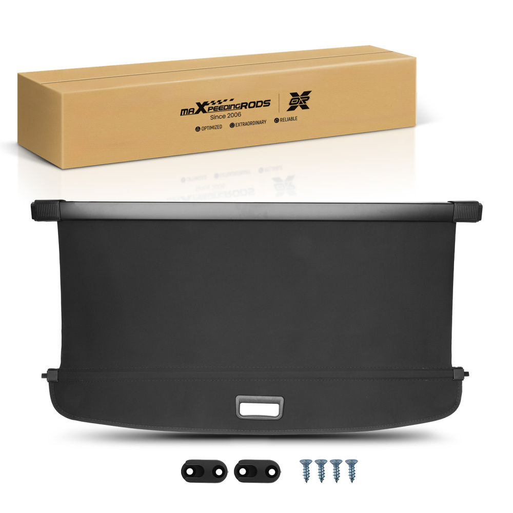 Black Parcel Shelf Cover compatible for Audi Q3 12-15 1315Q3 Retractable Rear Luggage
