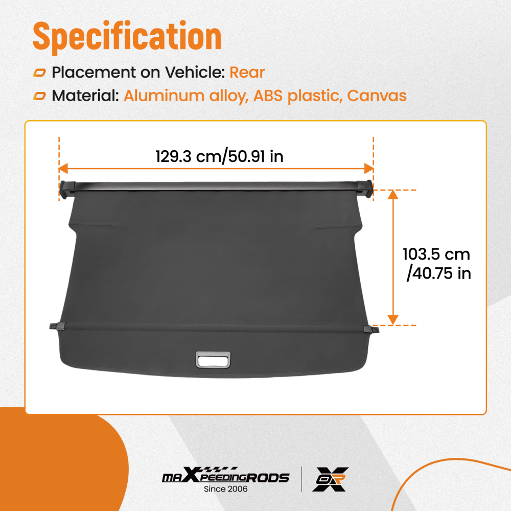 Black Luggage Parcel Shelf compatible for Volvo XC90 MK2 15-2024 32239156 Retractable Rear