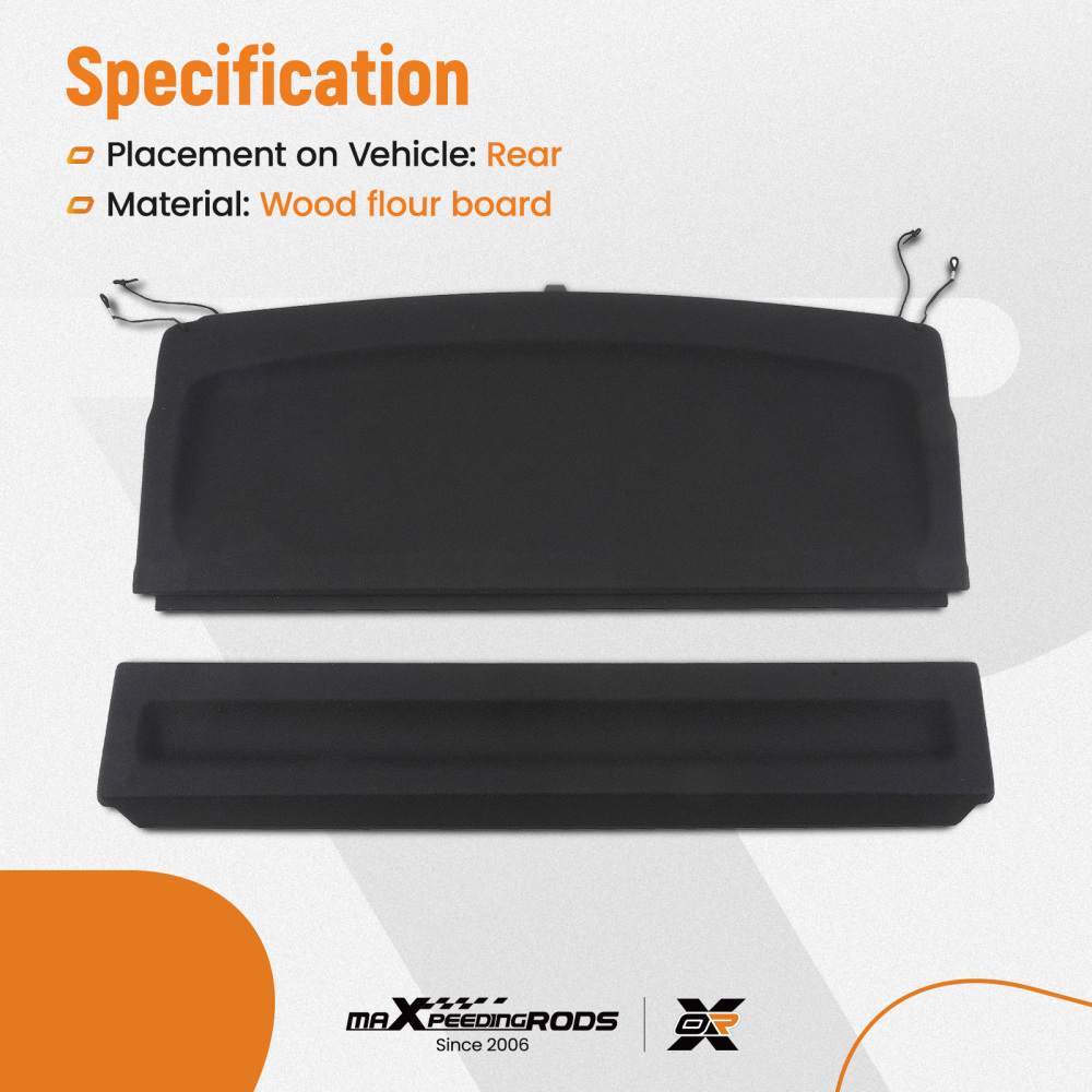 Black Boot Shelf compatible for BMW X1 F48 16-22 7378621 Rear Storage Parcel Cover