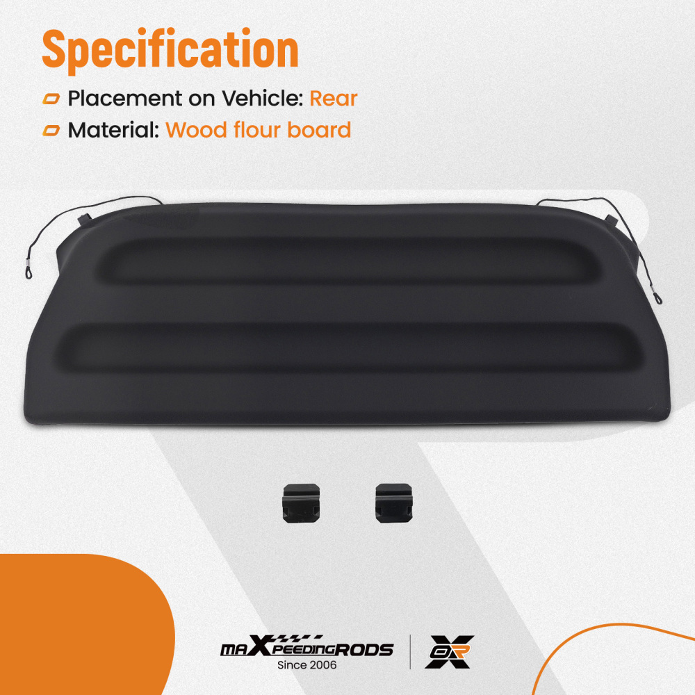 Black Cargo Cover Retractable Luggage Shield compatible for Honda 2015-2019 Rear Storage