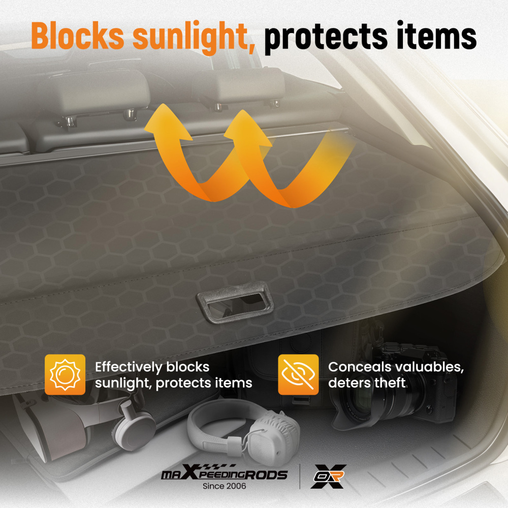 Black Boot Parcel Shelf compatible for Lexus RX350 RX450h 2016-2022 Retractable Cover