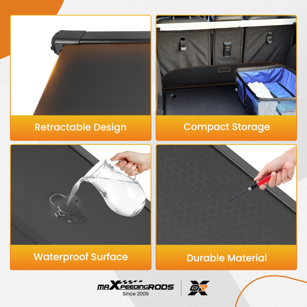 Black Cargo Cover compatible for Lexus RX350 RX450h 2016-2022 Retractable Parcel Shelf