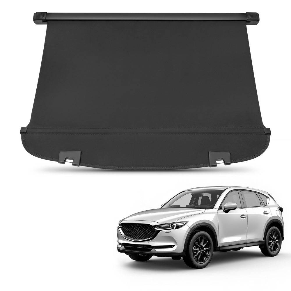 Black Canvas Cargo Cover compatible for Mazda CX-5 2017-24 Rear Retractable Privacy Shield