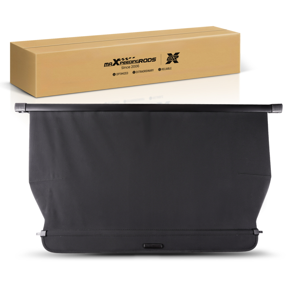 Black Rear Parcel Shelf Cargo Luggage Cover compatible for Volvo XC90 2003-2014 Retractable