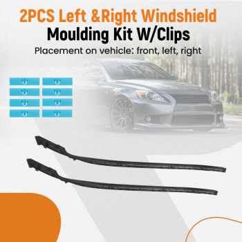 Pair Left + Right Windshield Moulding Kit compatible for LEXUS IS F (2008-2014) 75551-53020