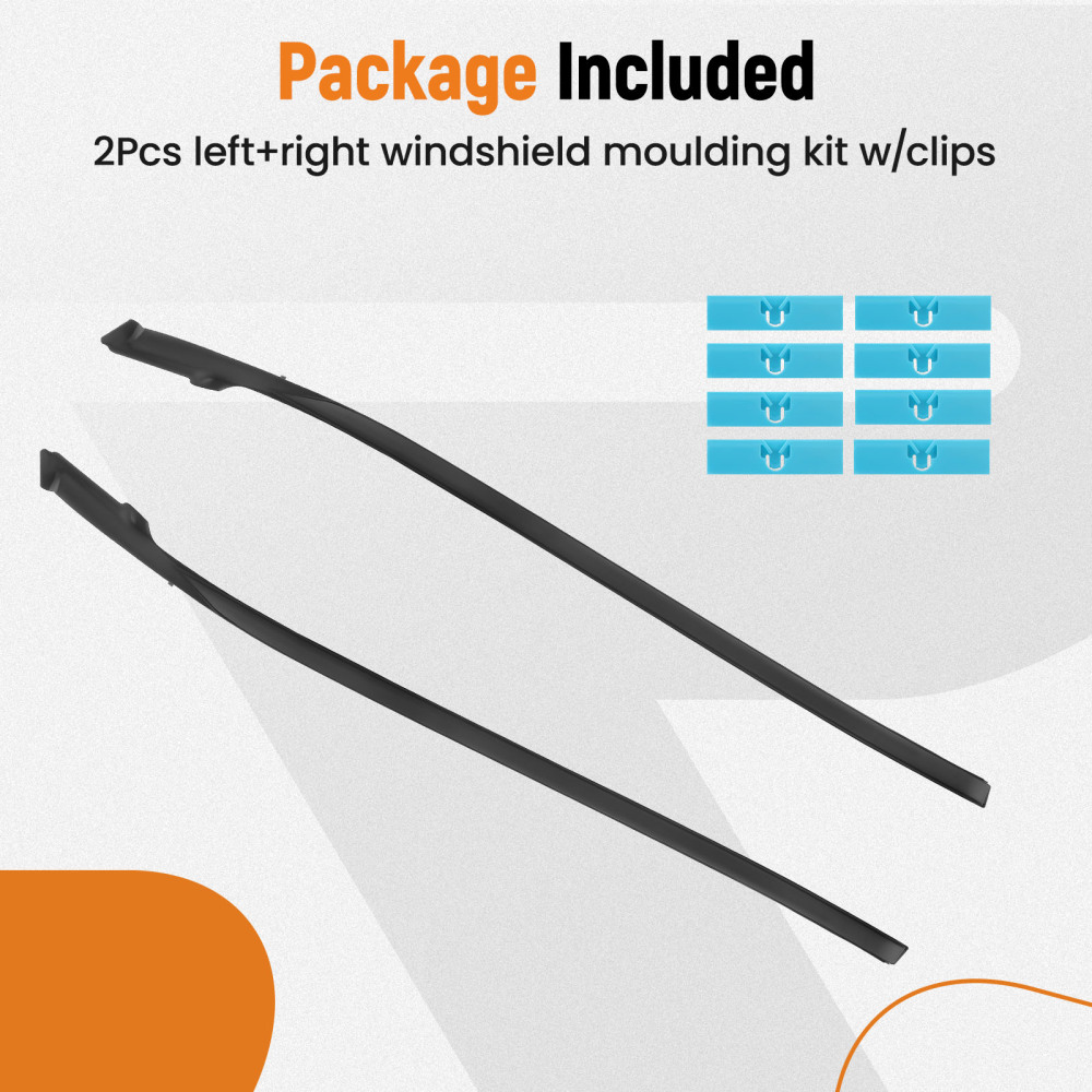 Pair Left + Right Windshield Moulding Kit compatible for LEXUS IS F (2008-2014) 75551-53020