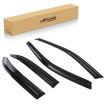 4xWindow Visor Guard Window Set compatible for Honda Accord 1998-2002 Black Outside Mount