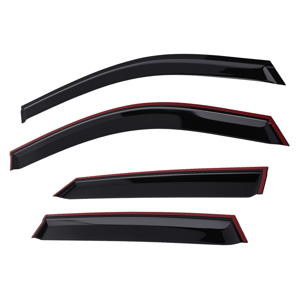 4pc Window Wind Deflectors Rain Visors compatible for AUDI Q3 MK2 2018+ Black Tinted Set