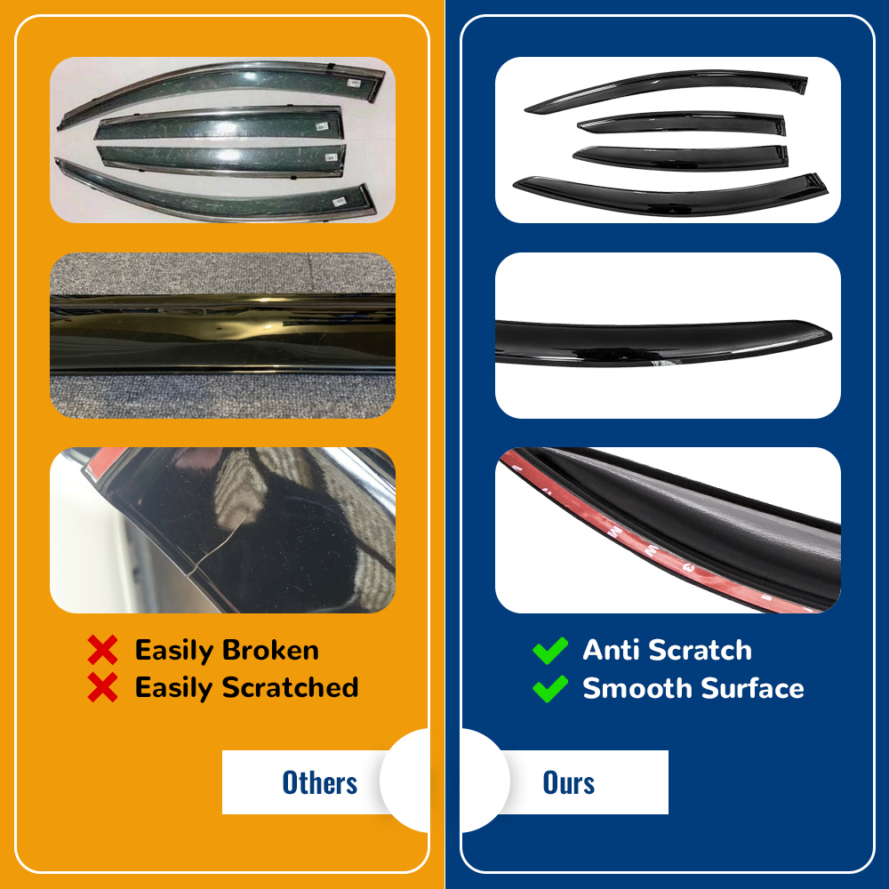 4x Weathershields Weather shields compatible for Ford Falcon BA BF Fairmont Sun Visor 02-08