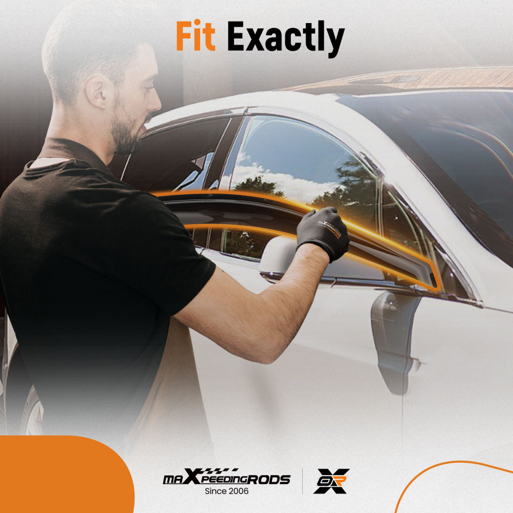 Wind Deflectors Guard Kit compatible for BMW X5 E53 1999-2006 Outside Mount Black Tinted