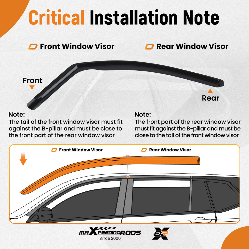 Wind DeflectorsVisors compatible for VW Caddy 2004-2020 Outside Mount Black4pc