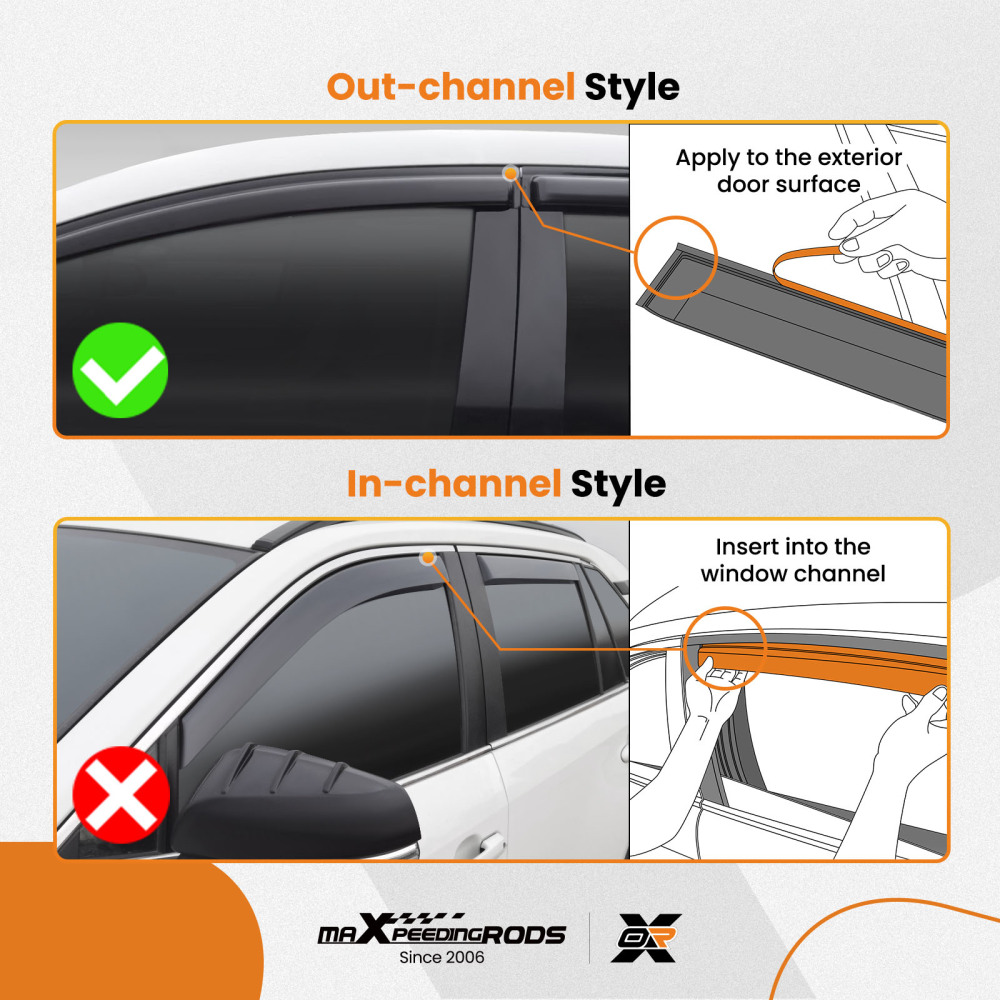 4pc Window Wind Deflectors Side Shields compatible for Kia Ceed MK2 2012-2018 Black Tinted