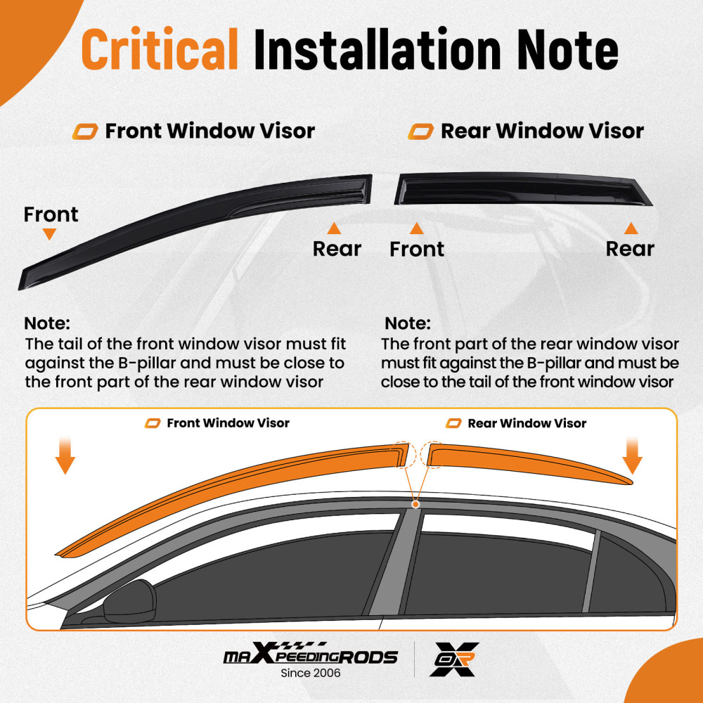 4pc Window Wind Deflectors Side Shields compatible for Kia Ceed MK2 2012-2018 Black Tinted