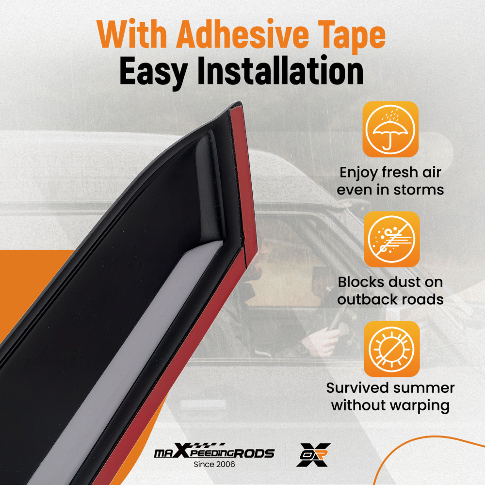 4pc Window Wind Deflectors Side Shields compatible for Kia Ceed MK2 2012-2018 Black Tinted