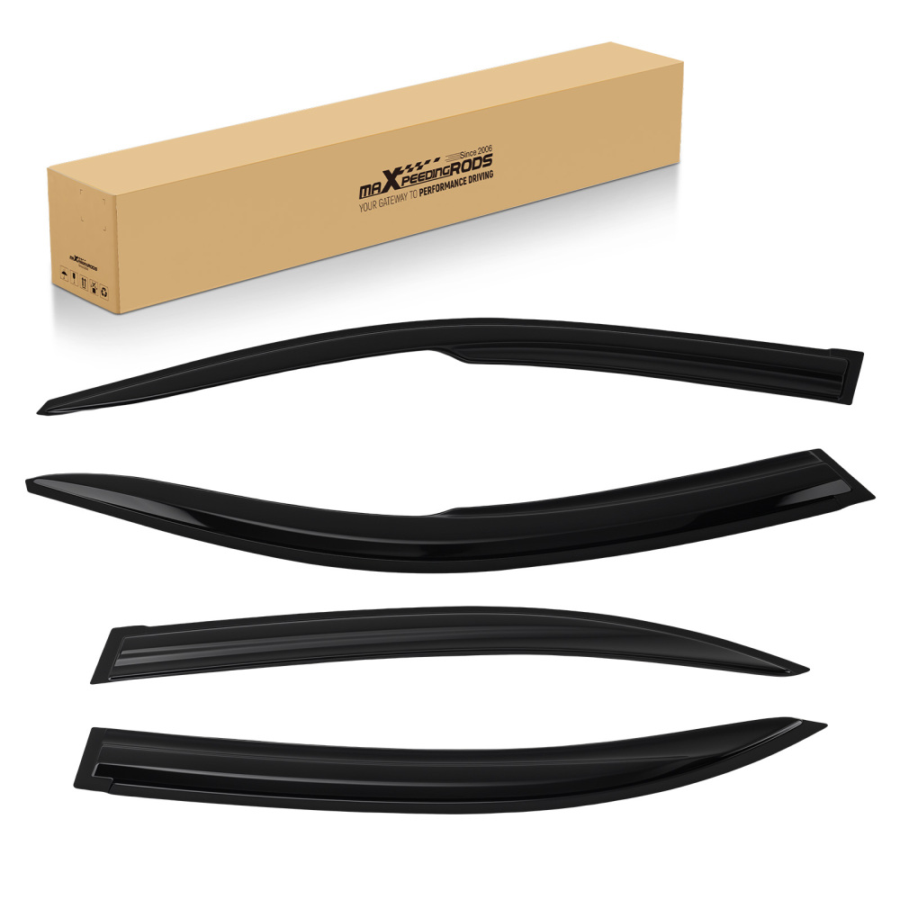 4x Side Window Deflectors Rain Guards compatible for Honda Civic 4dr 01-05 Black Tinted Set