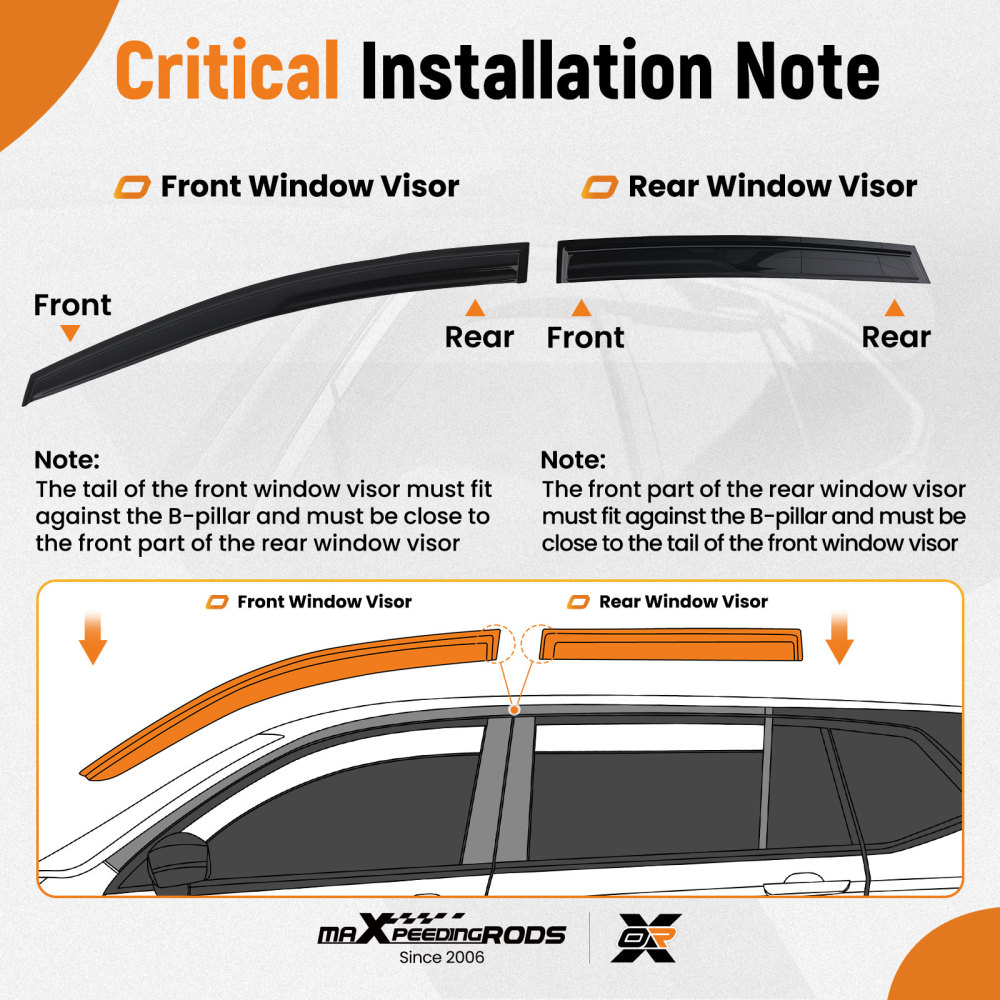 Wind Deflectors Visor compatible for Ford Fiesta 2008-2017 Outside Mount Black4PC