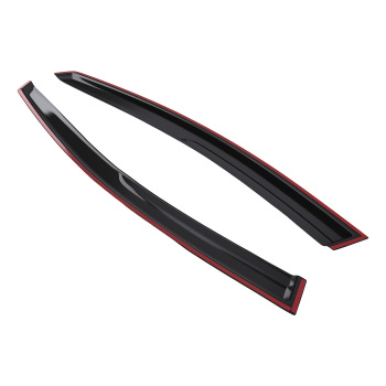 Door Rain Guard Deflector compatible for Ford Fiesta 2008-2017 Outside Mount Black Tinted